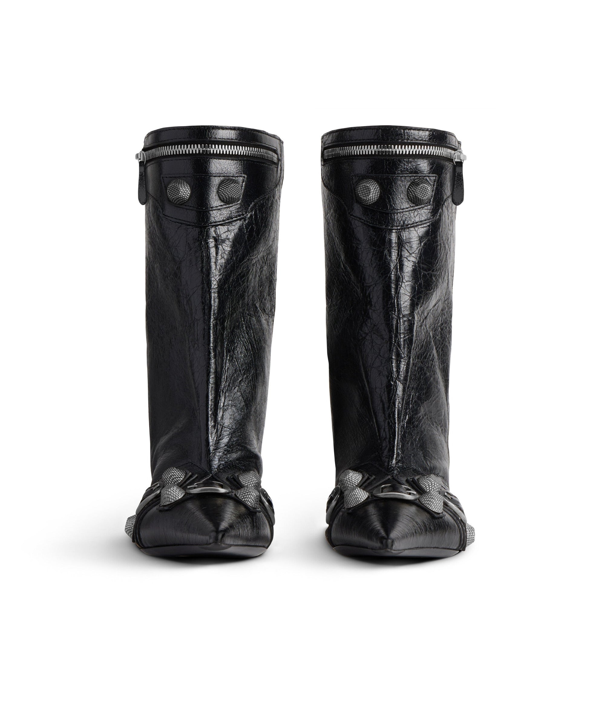 Cagole Wide 50 Booties - Black & Silver