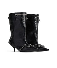 Cagole Wide 50 Booties - Black & Silver