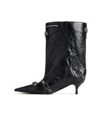 Cagole Wide 50 Booties - Black & Silver