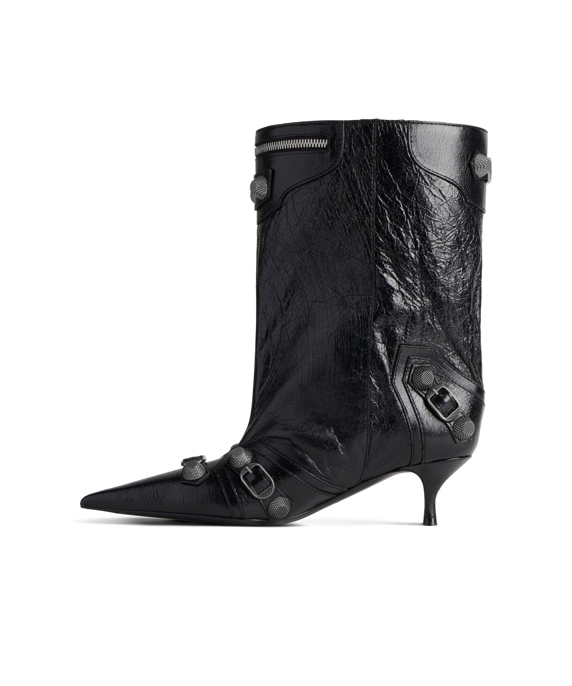 Cagole Wide 50 Booties - Black & Silver