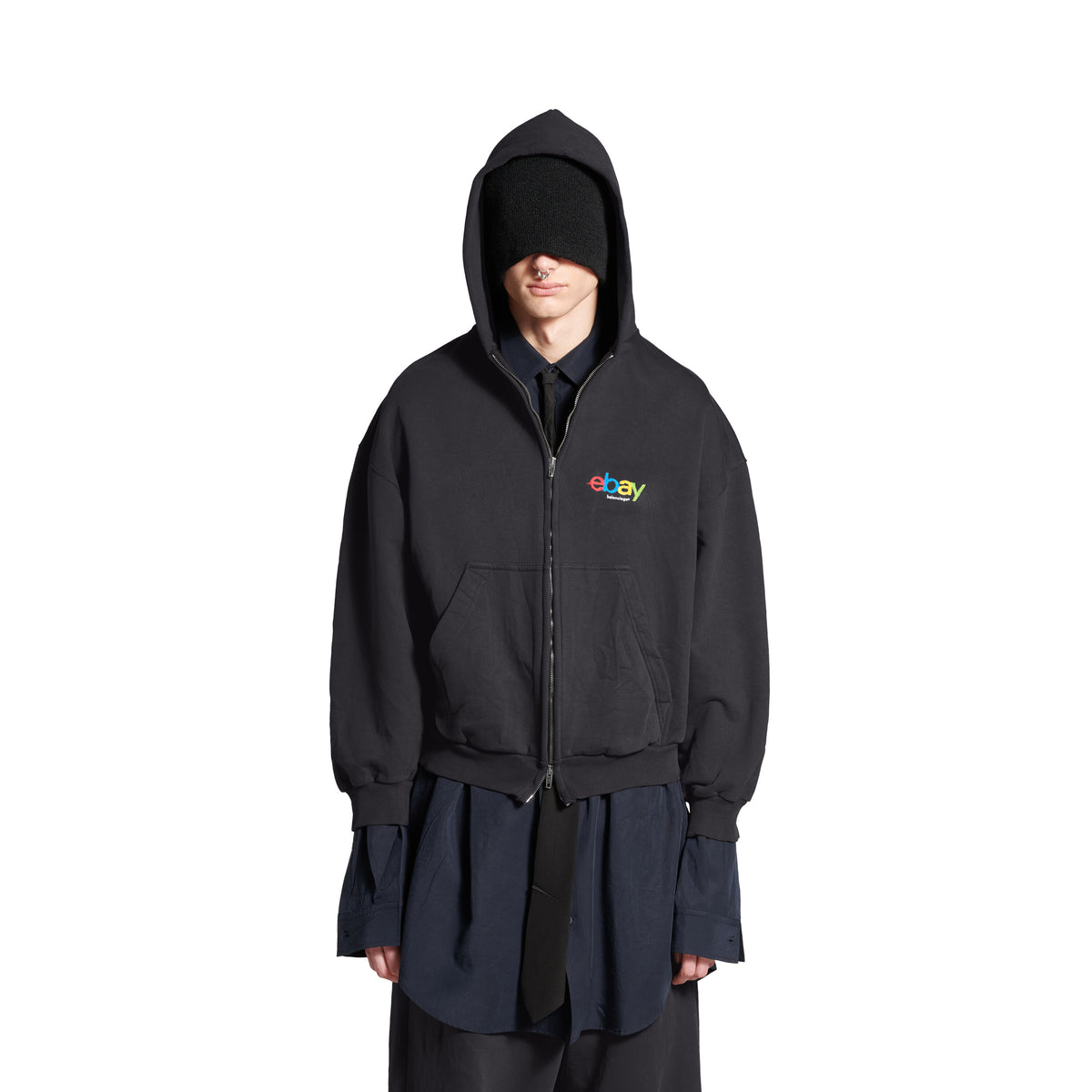 eBay Zip-Up Hoodie - Washed Black