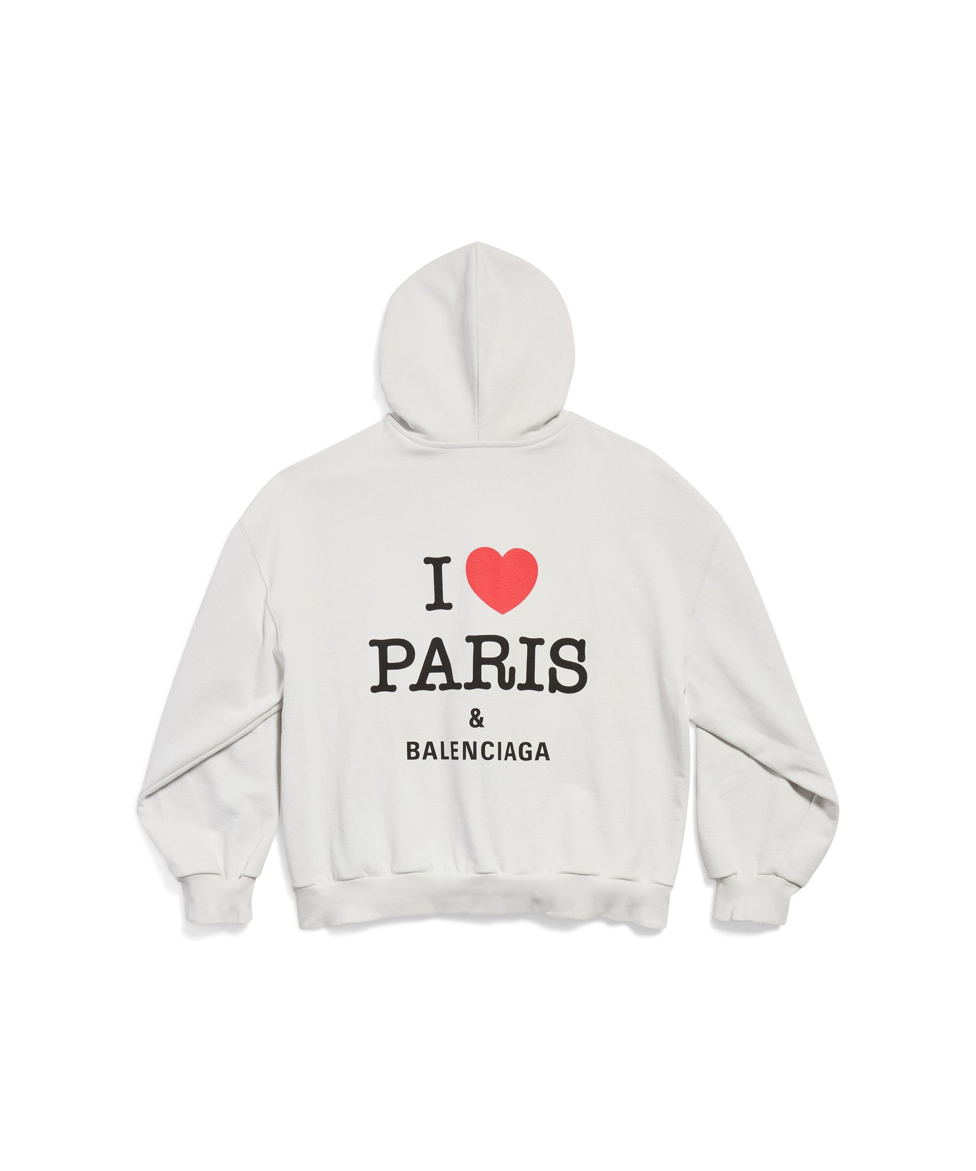 I Love Paris & Balenciaga Zip-Up Hoodie - Dirty White