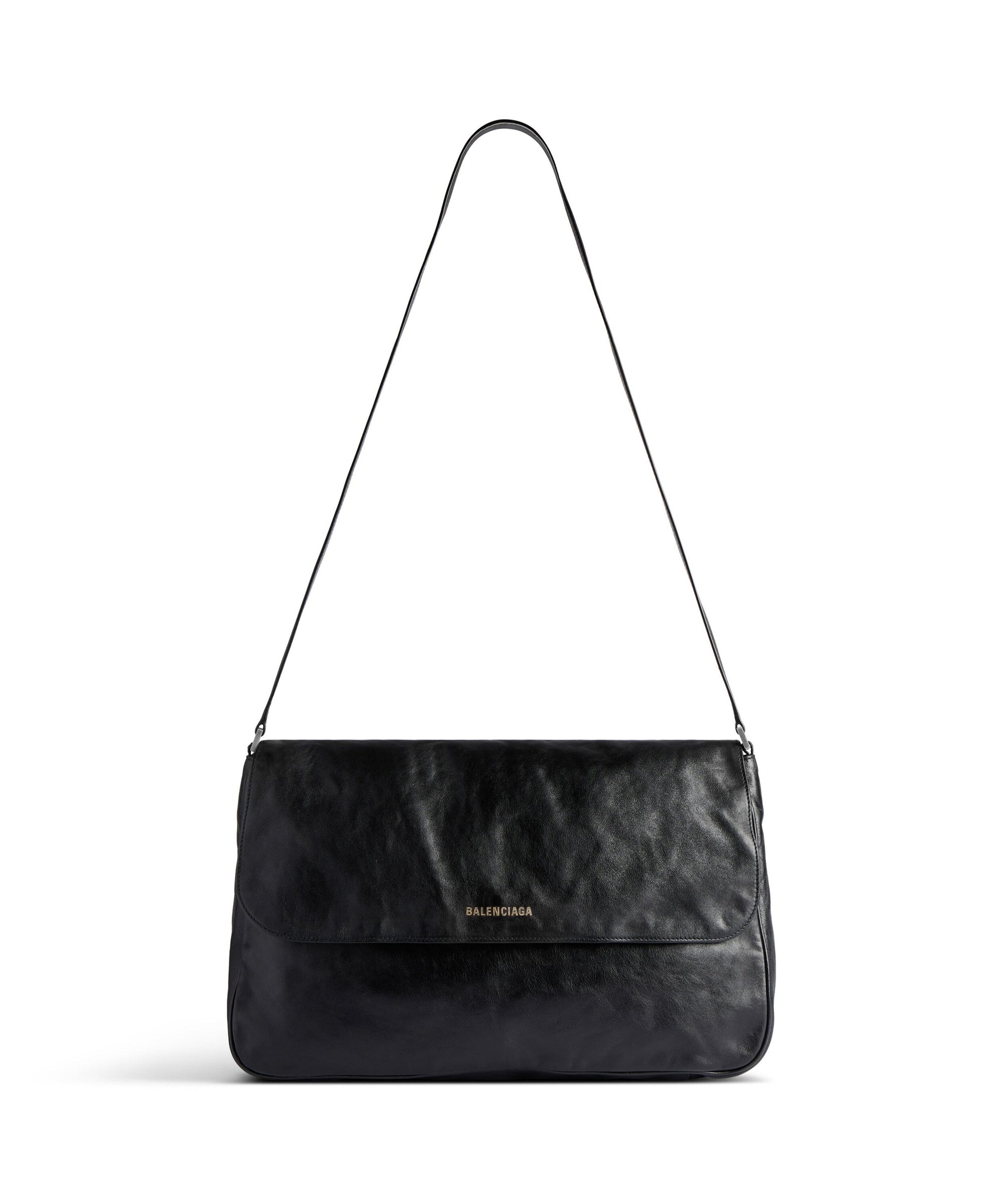 Grungy Messenger Bag Medium - Black