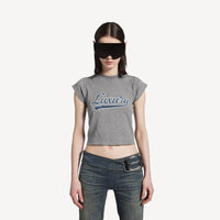 Luxury Script Shrunk T-Shirt - Grey & Blue