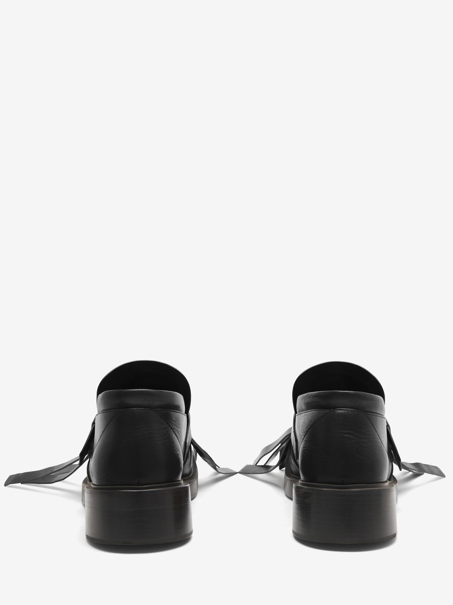 T-Bar Fringe black Loafers - Black