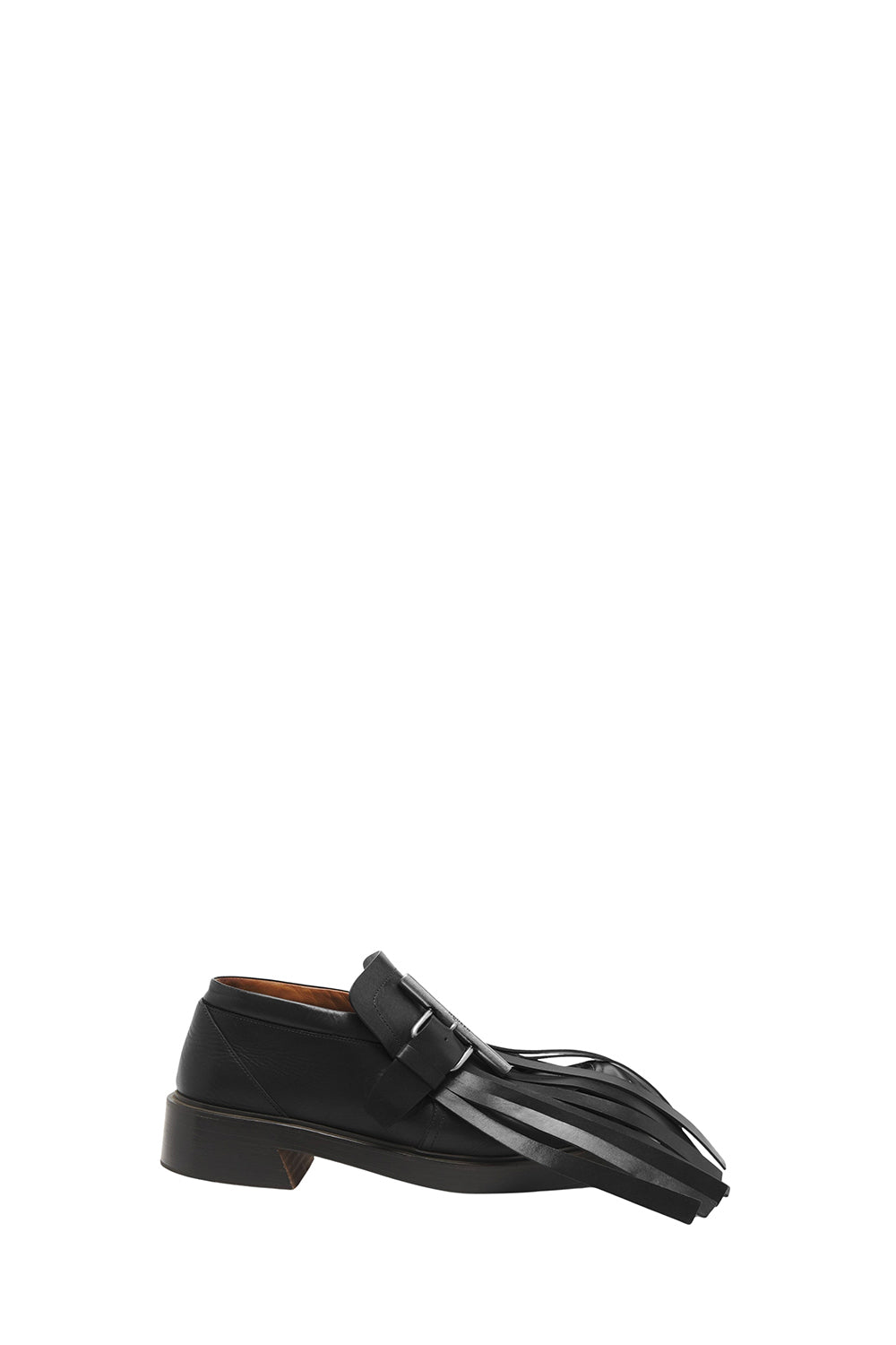 T-Bar Fringe black Loafers - Black