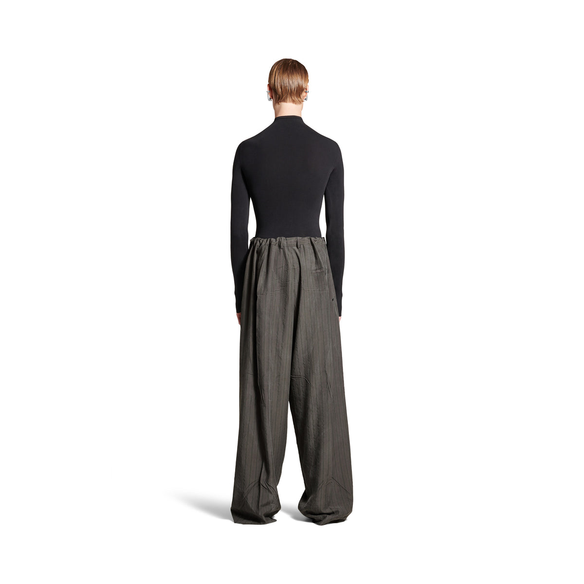 Fluid Tailored Pants - Grey & Green
