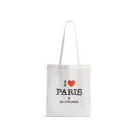 Souvenir Medium Shopping Tote Bag - White & Black & Red