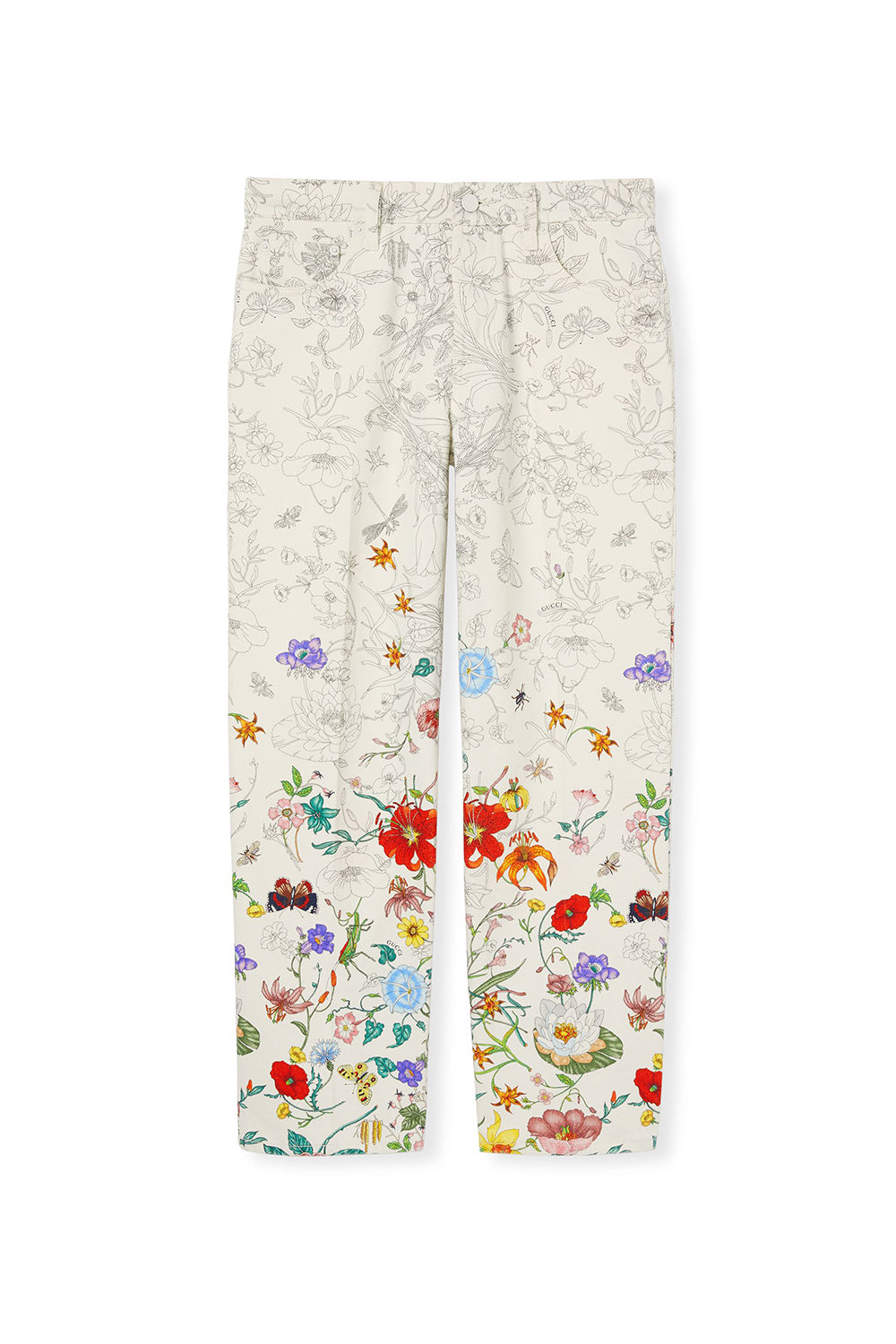 Fading Flora white & multicolor Pant - White & multicolor