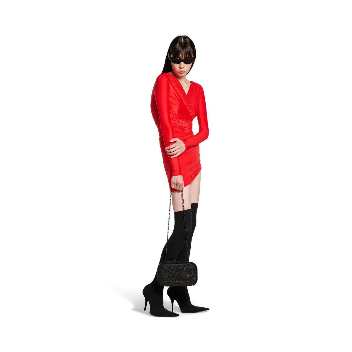Draped Dress - Red