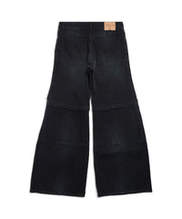 Flared Cargo Pants - Sunbleached Black