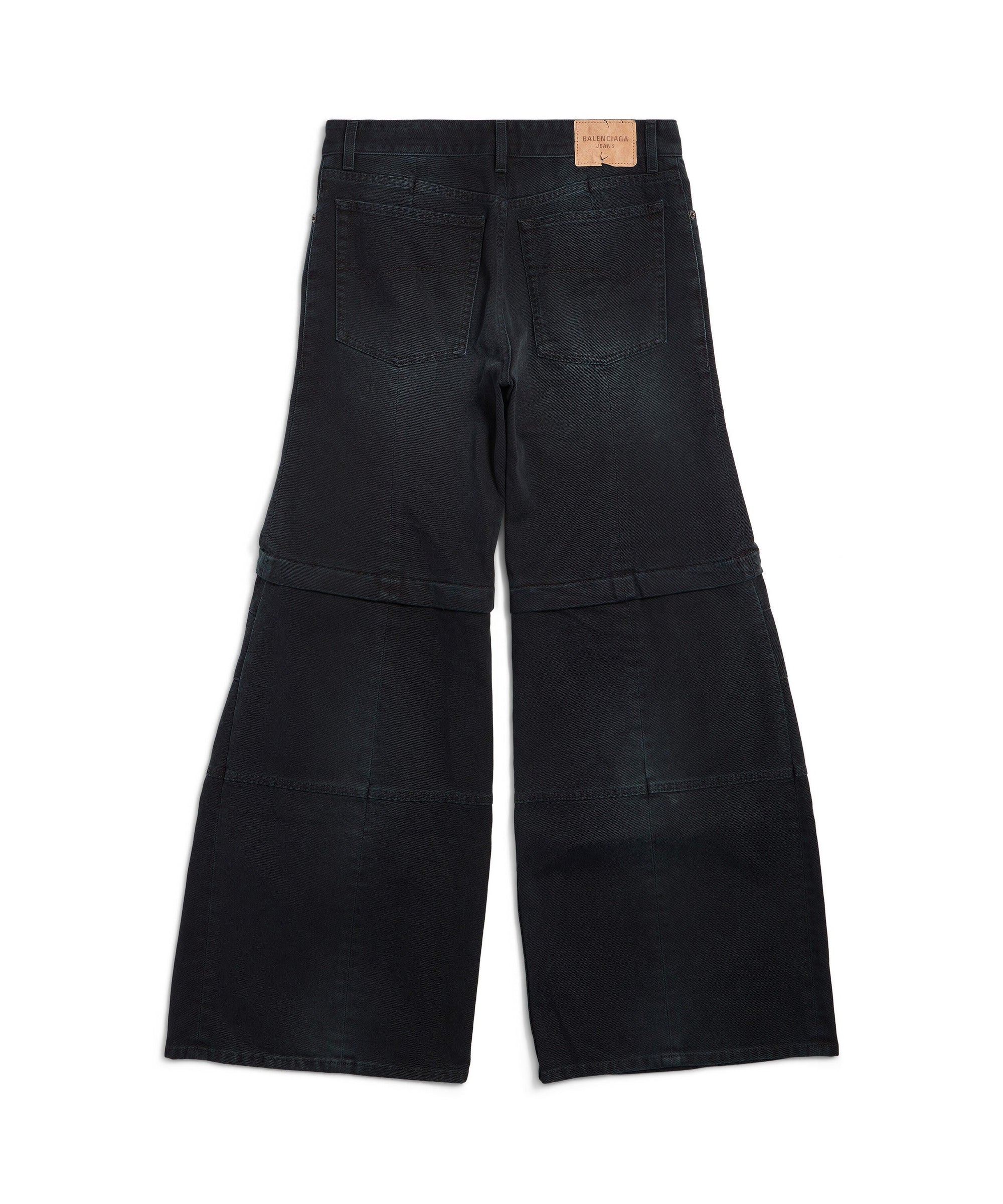 Flared Cargo Pants - Sunbleached Black