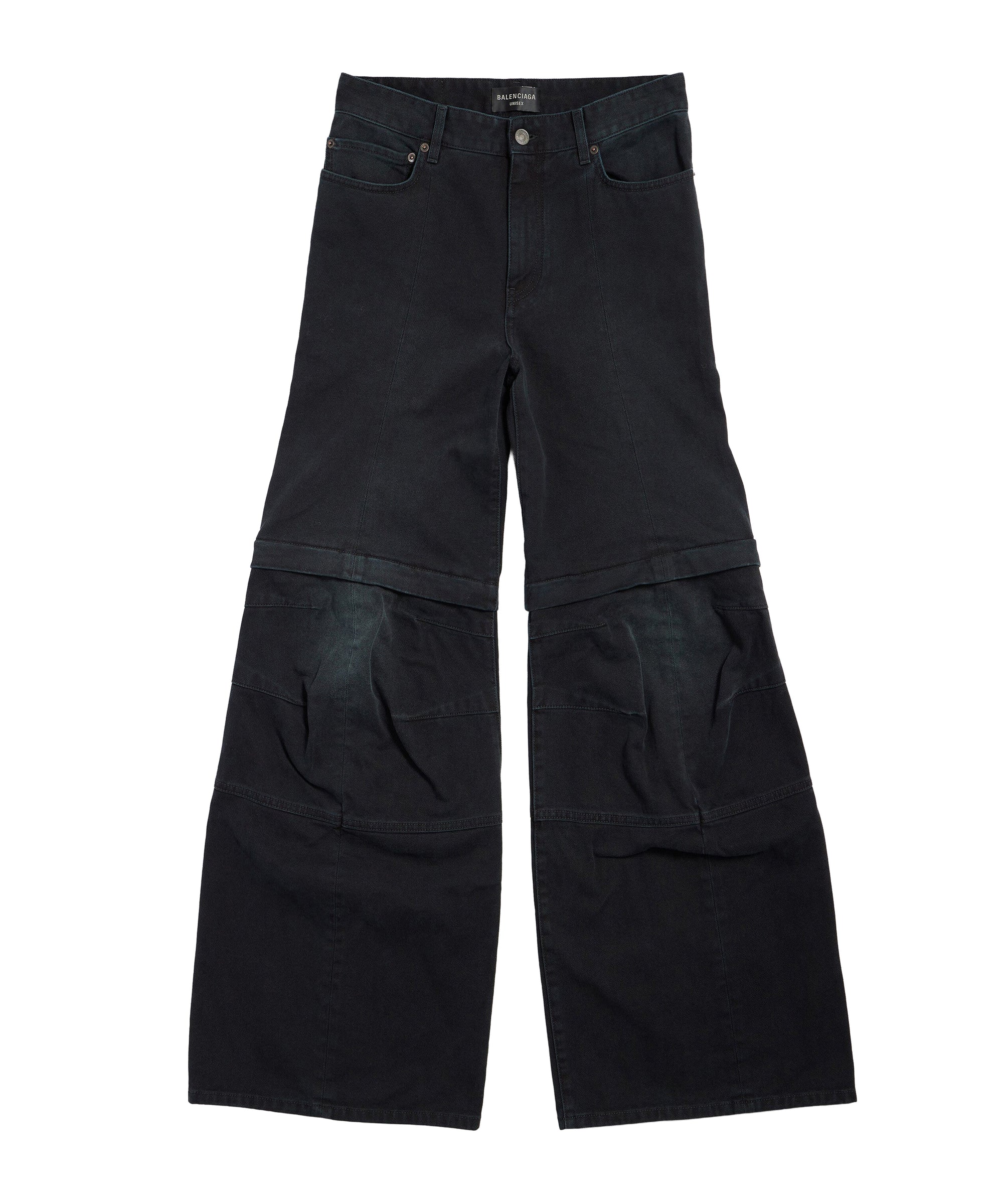 Flared Cargo Pants - Sunbleached Black