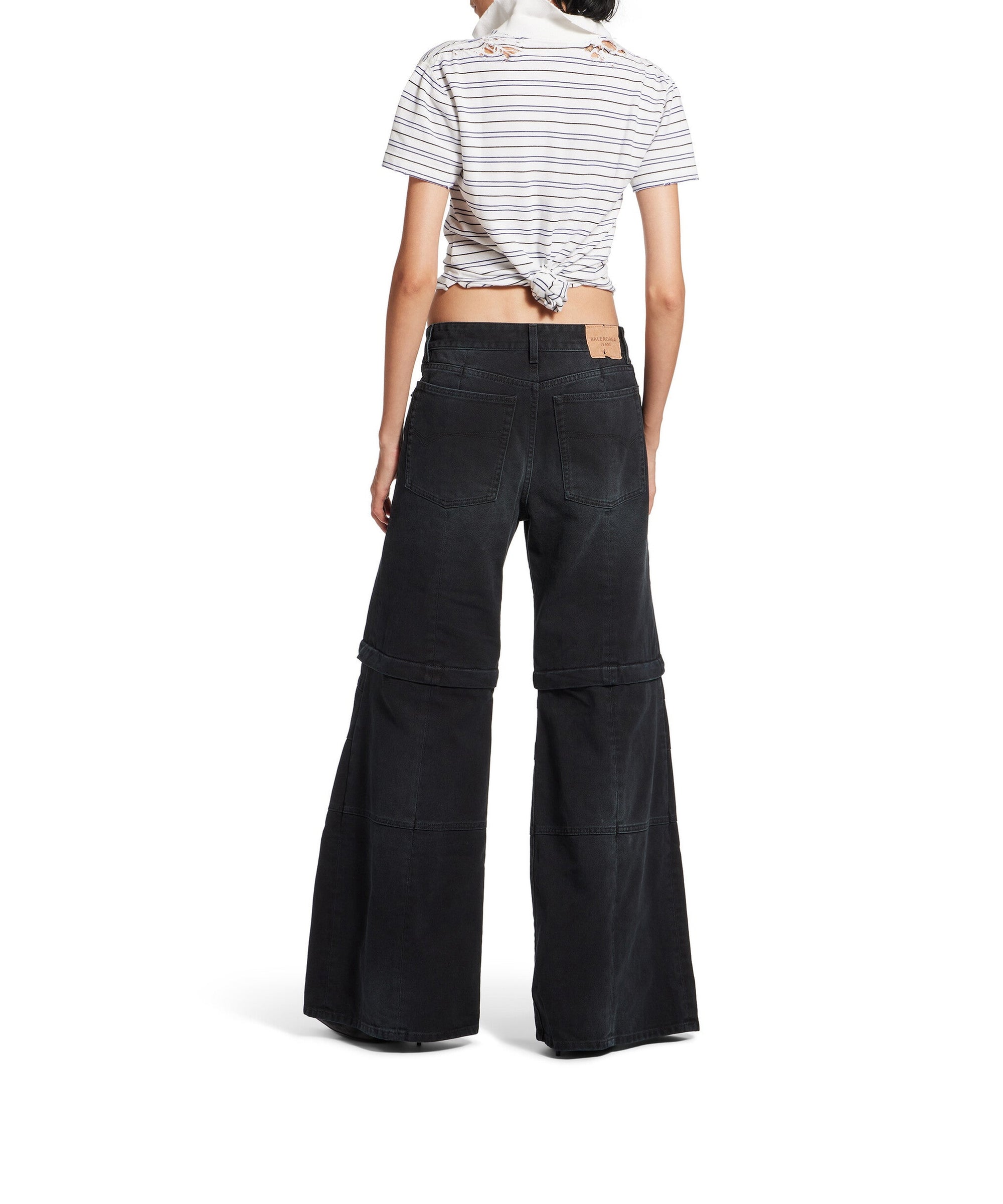 Flared Cargo Pants - Sunbleached Black