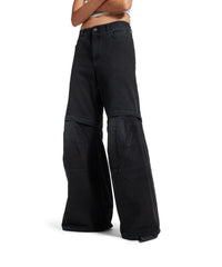 Flared Cargo Pants - Sunbleached Black
