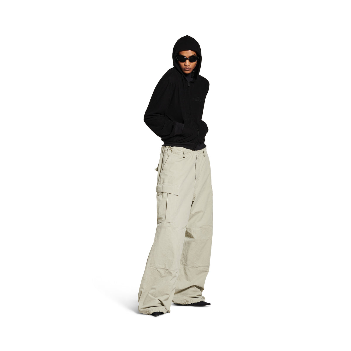 Large Cargo Pants - Military Beige