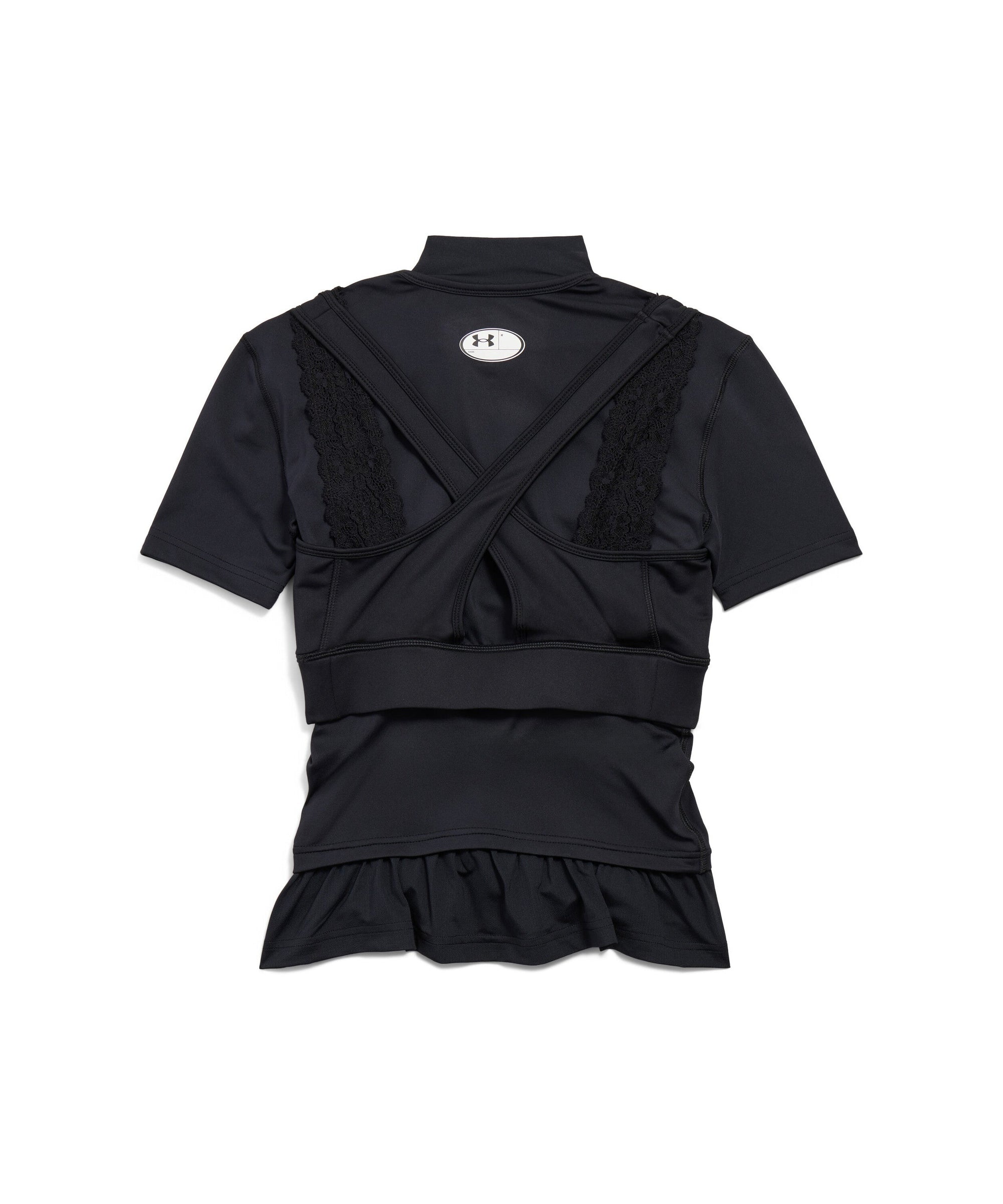 Under Armour® Crewneck Layered Short Sleeve Top - Black