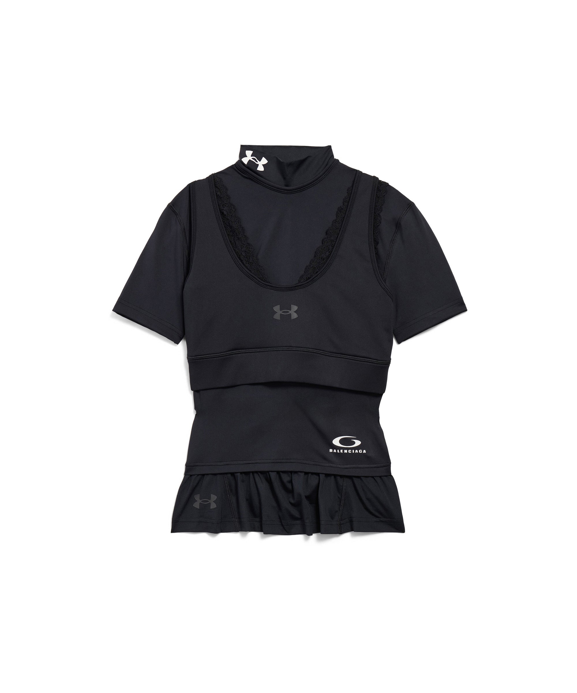 Under Armour® Crewneck Layered Short Sleeve Top - Black