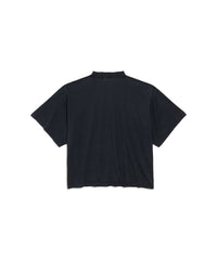 I Love Paris & Balenciaga Cropped T-Shirt Oversized - Faded Washed Black