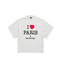 I Love Paris & Balenciaga Cropped T-Shirt - Dirty White