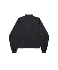 Balenciaga Back Strass Cropped Long Sleeve T-Shirt - Black