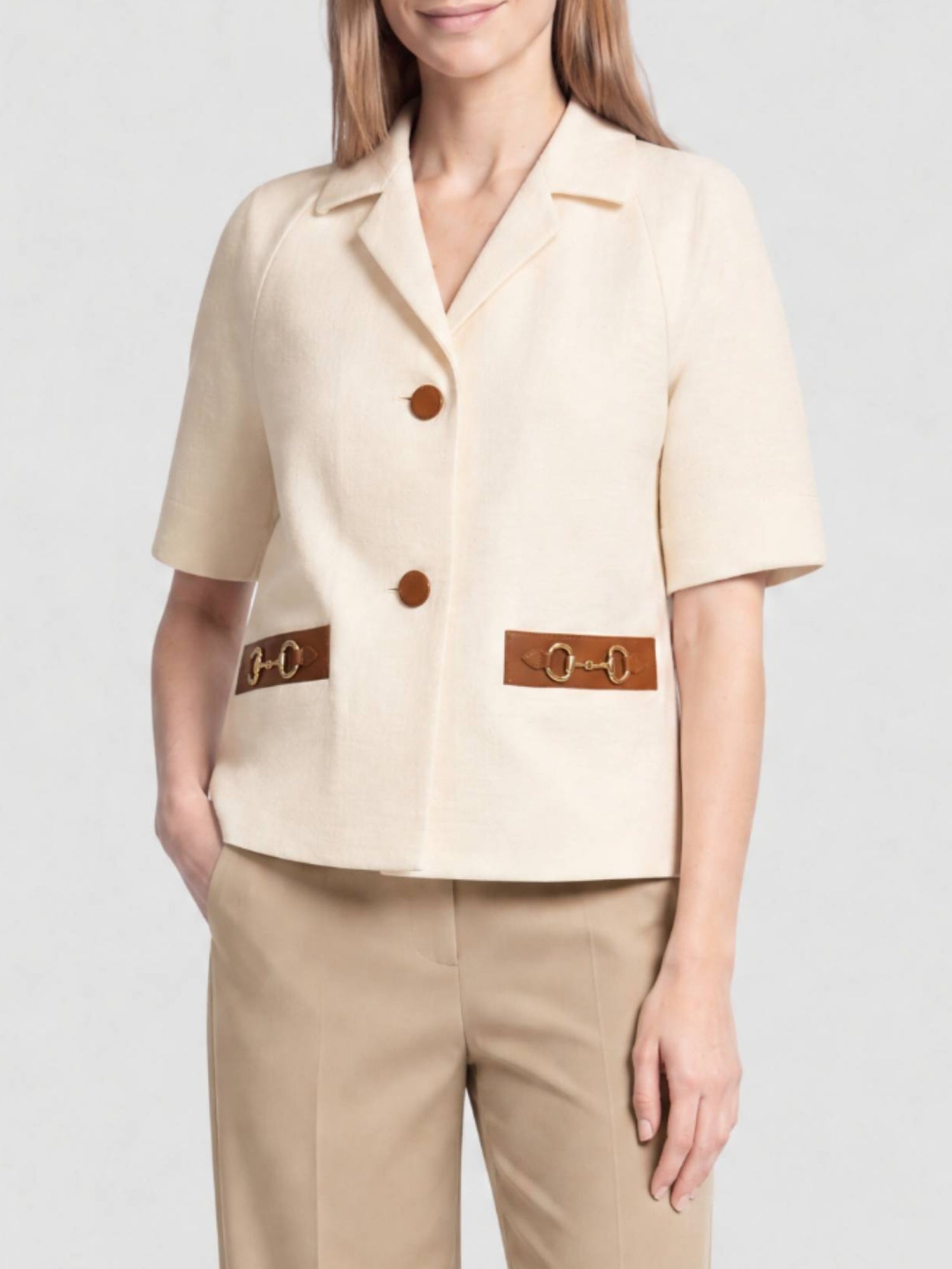 Horsebit gardenia Jacket - Gardenia