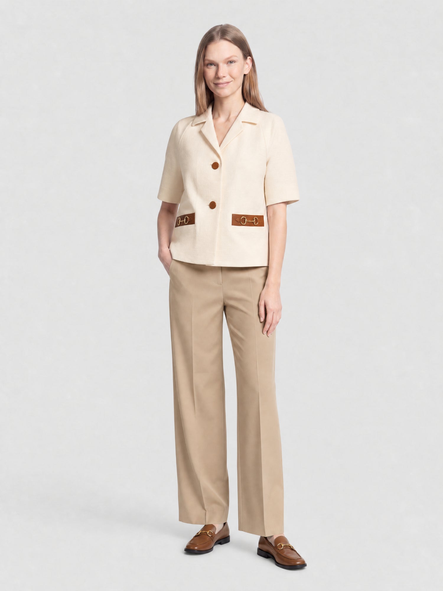 Horsebit gardenia Jacket - Gardenia
