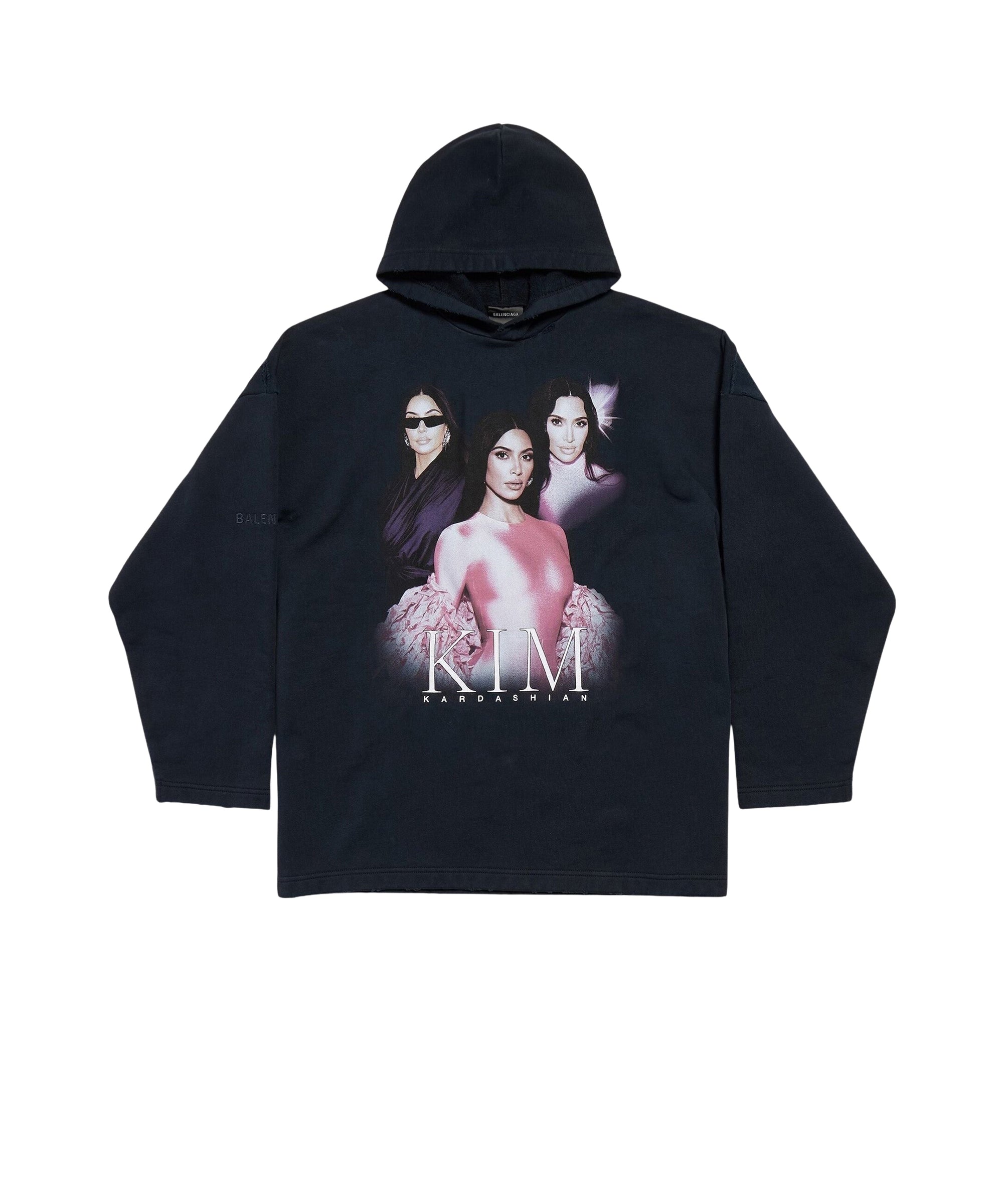 Kim K No Rib Hoodie - Faded Black