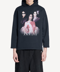 Kim K No Rib Hoodie - Faded Black