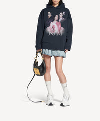 Kim K No Rib Hoodie - Faded Black