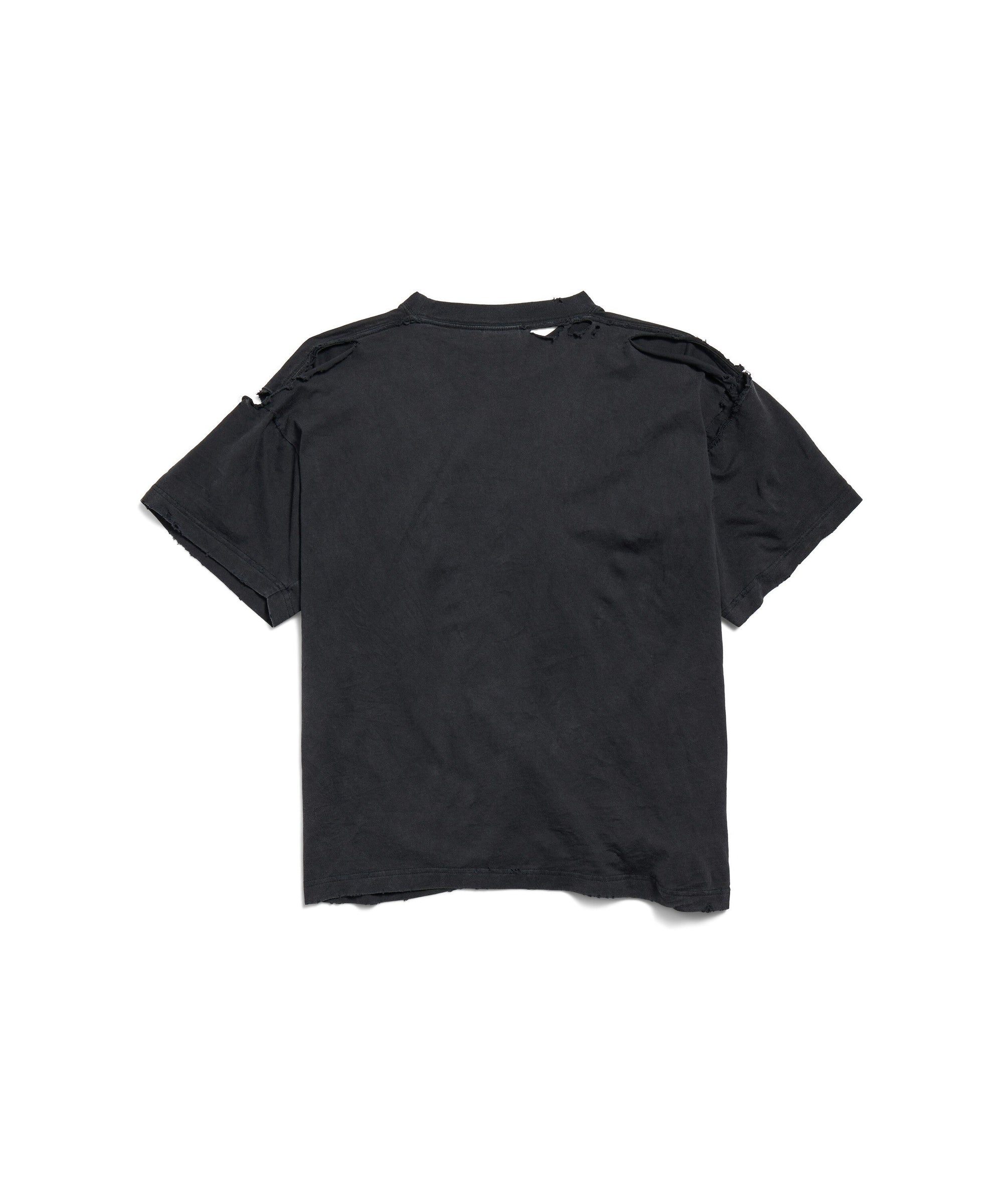 Queer Typo Boxy T-Shirt - Faded Washed Black