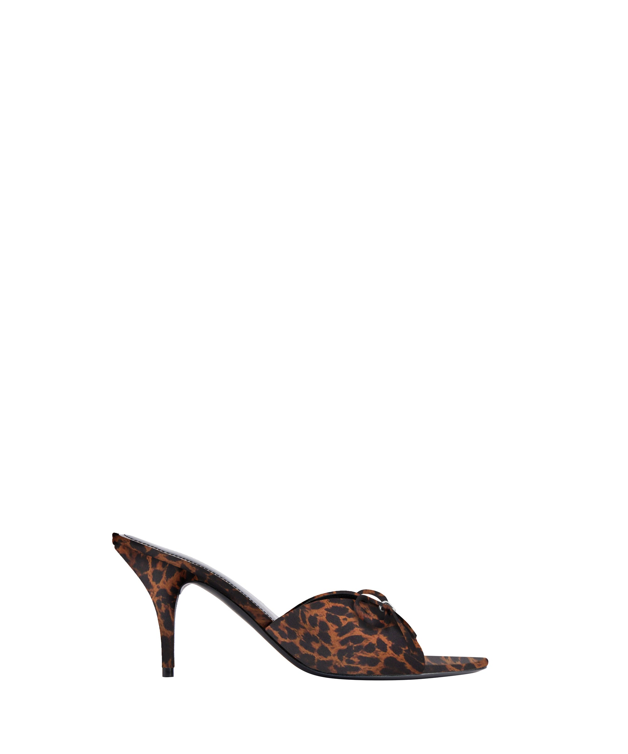 Knife Bow 80 Sandals - Leopard & Silver