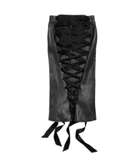 Laced Up Backless Skirt - Black