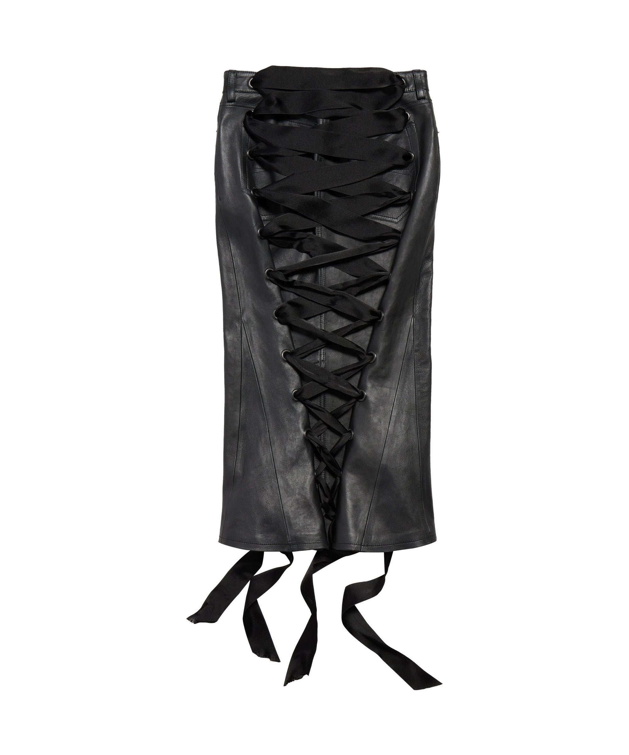 Laced Up Backless Skirt - Black