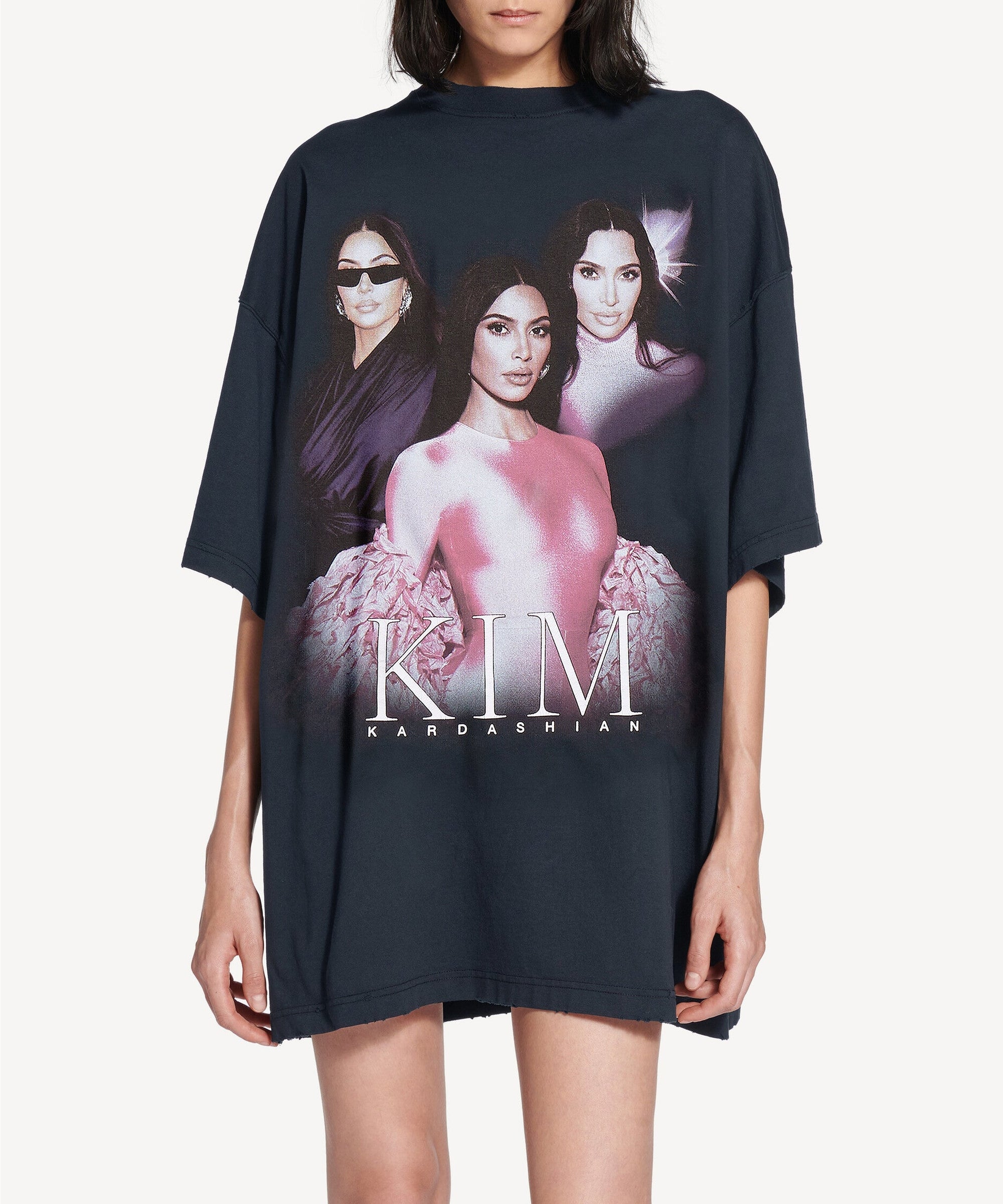 Kim K Oversized T-Shirt - Faded Black