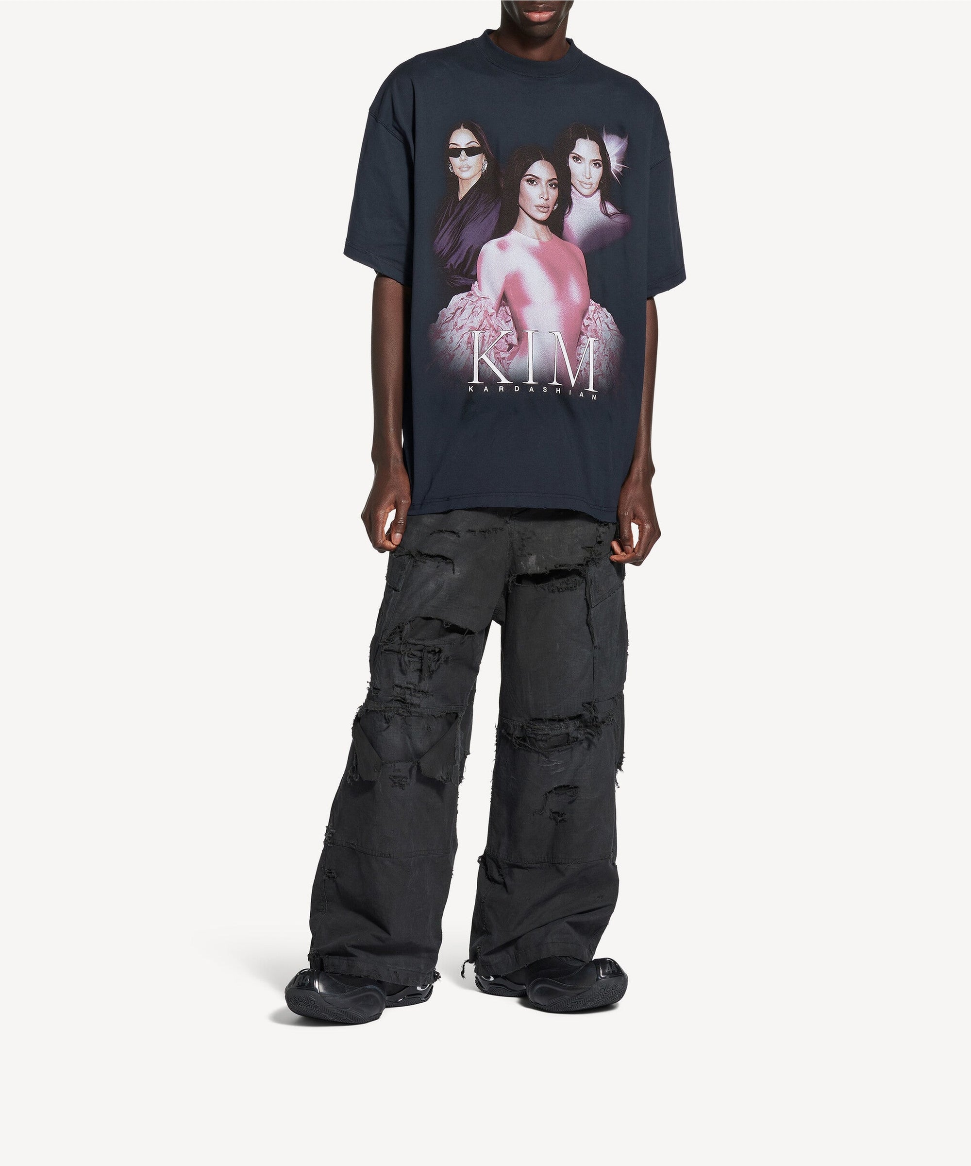 Kim K Oversized T-Shirt - Faded Black