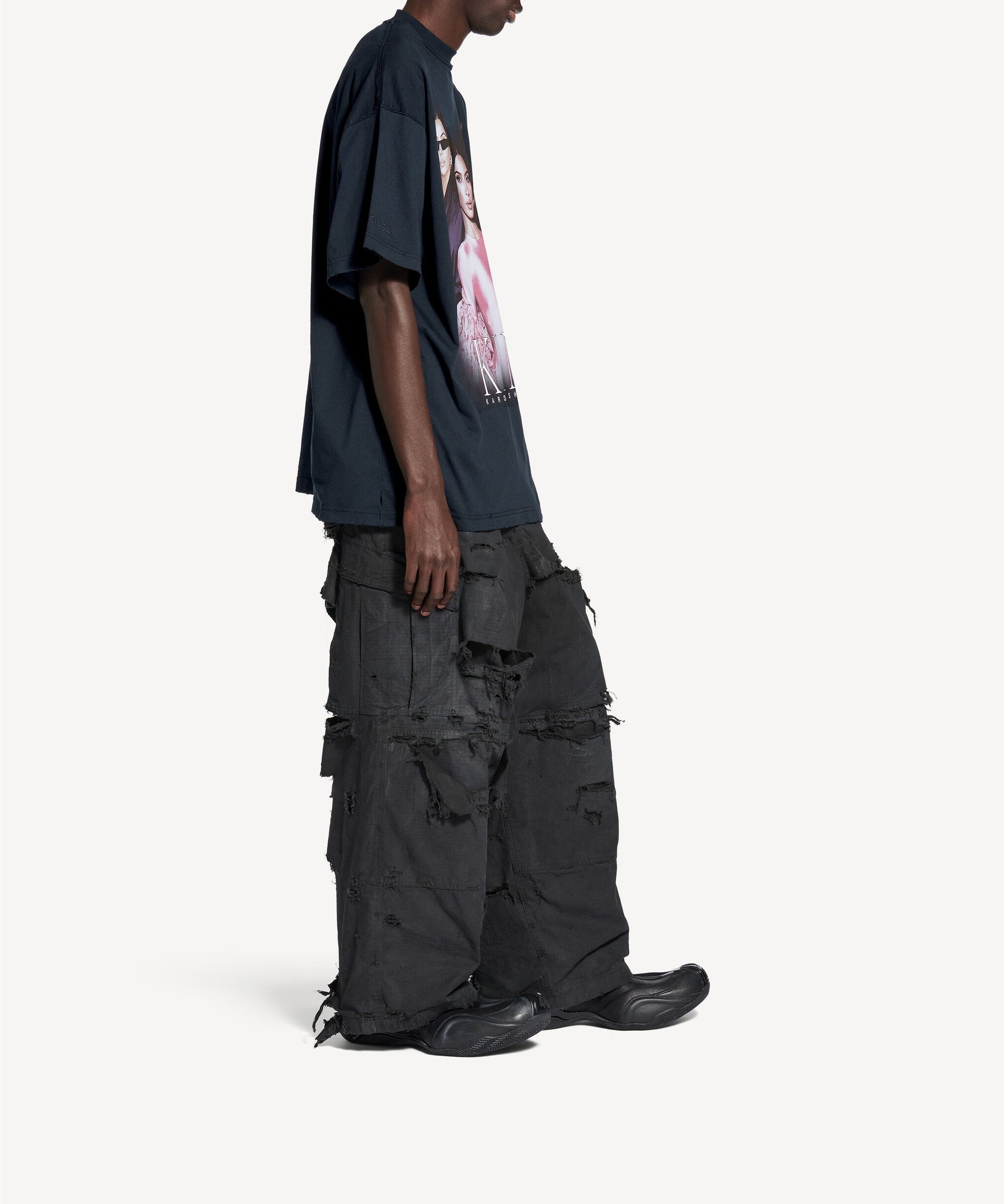Kim K Oversized T-Shirt - Faded Black