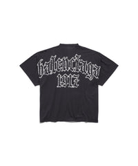 Blackletter Script Oversized T-Shirt - Faded Washed Black
