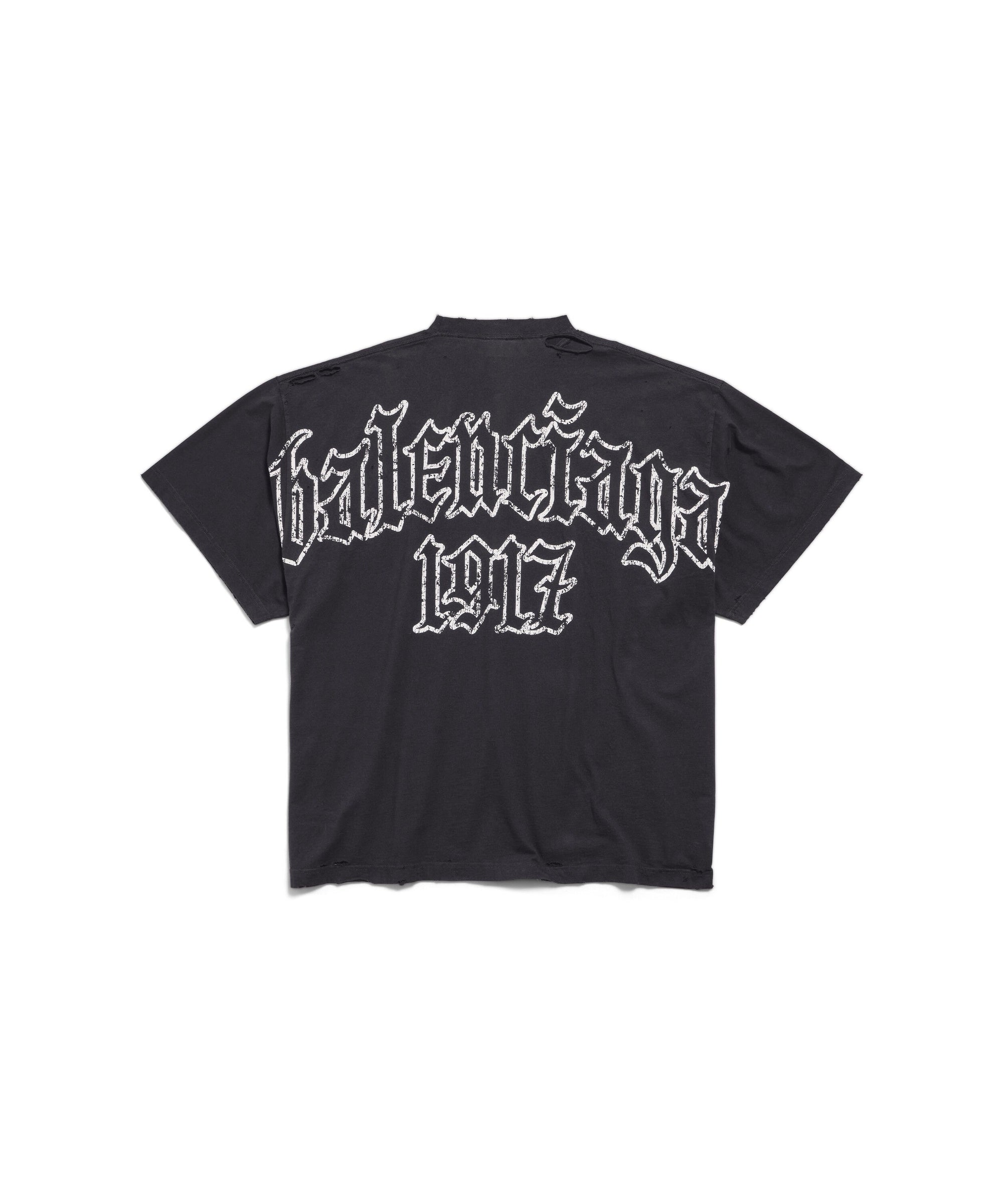 Blackletter Script Oversized T-Shirt - Faded Washed Black