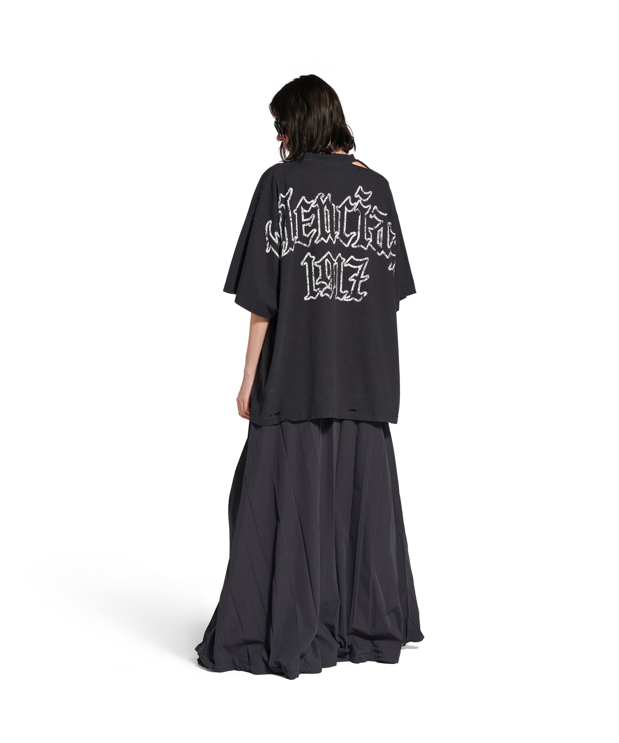 Blackletter Script Oversized T-Shirt - Faded Washed Black