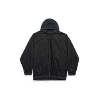 Cut-Up Hooded Shirt - Black