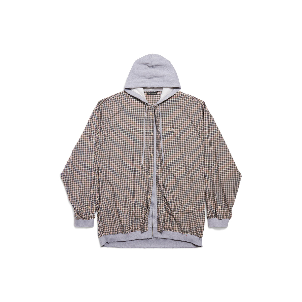 Cut-Up Hooded Shirt - Beige