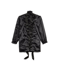 Lace-Up Blouse - Black