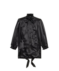 Lace-Up Blouse - Black