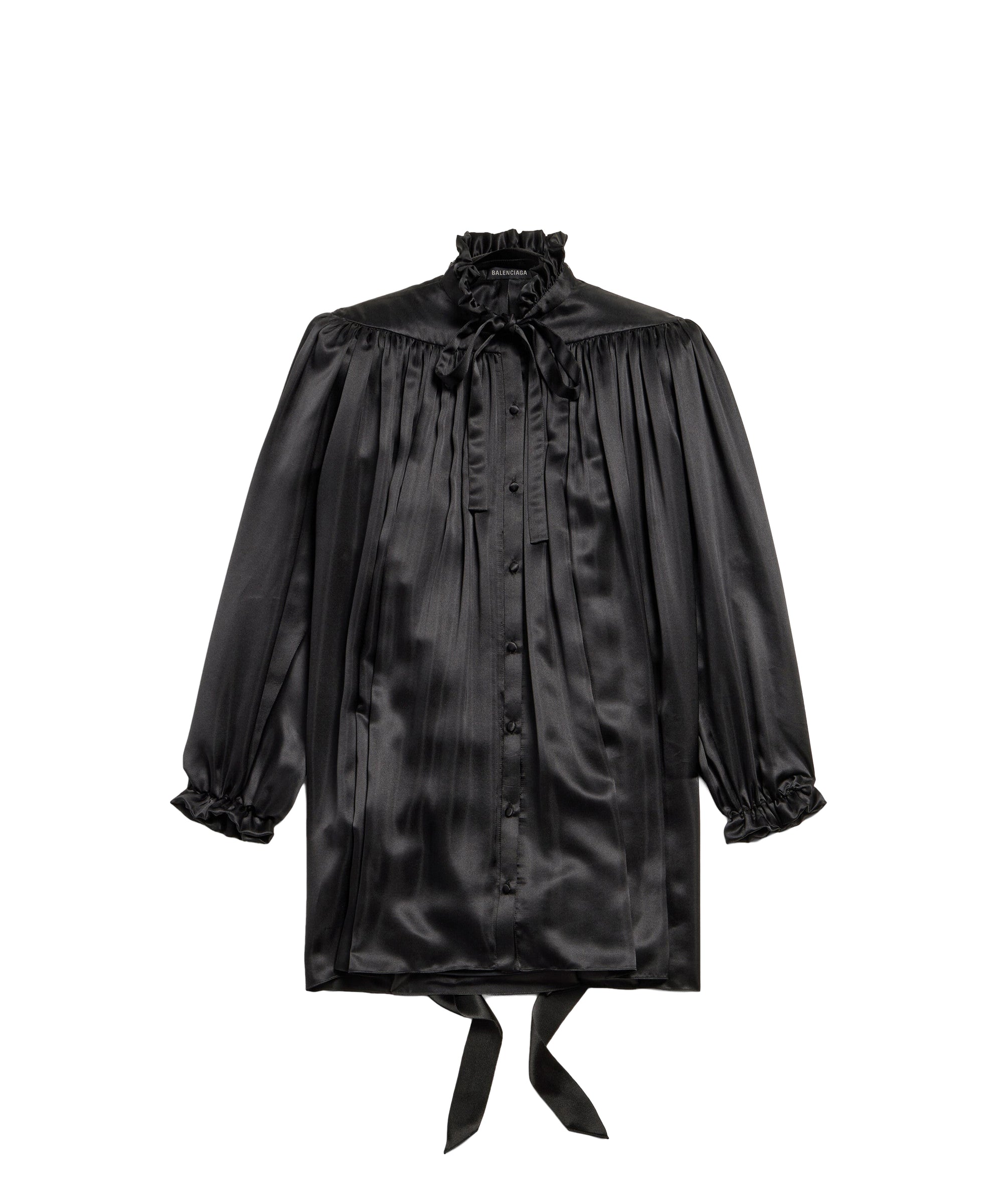 Lace-Up Blouse - Black