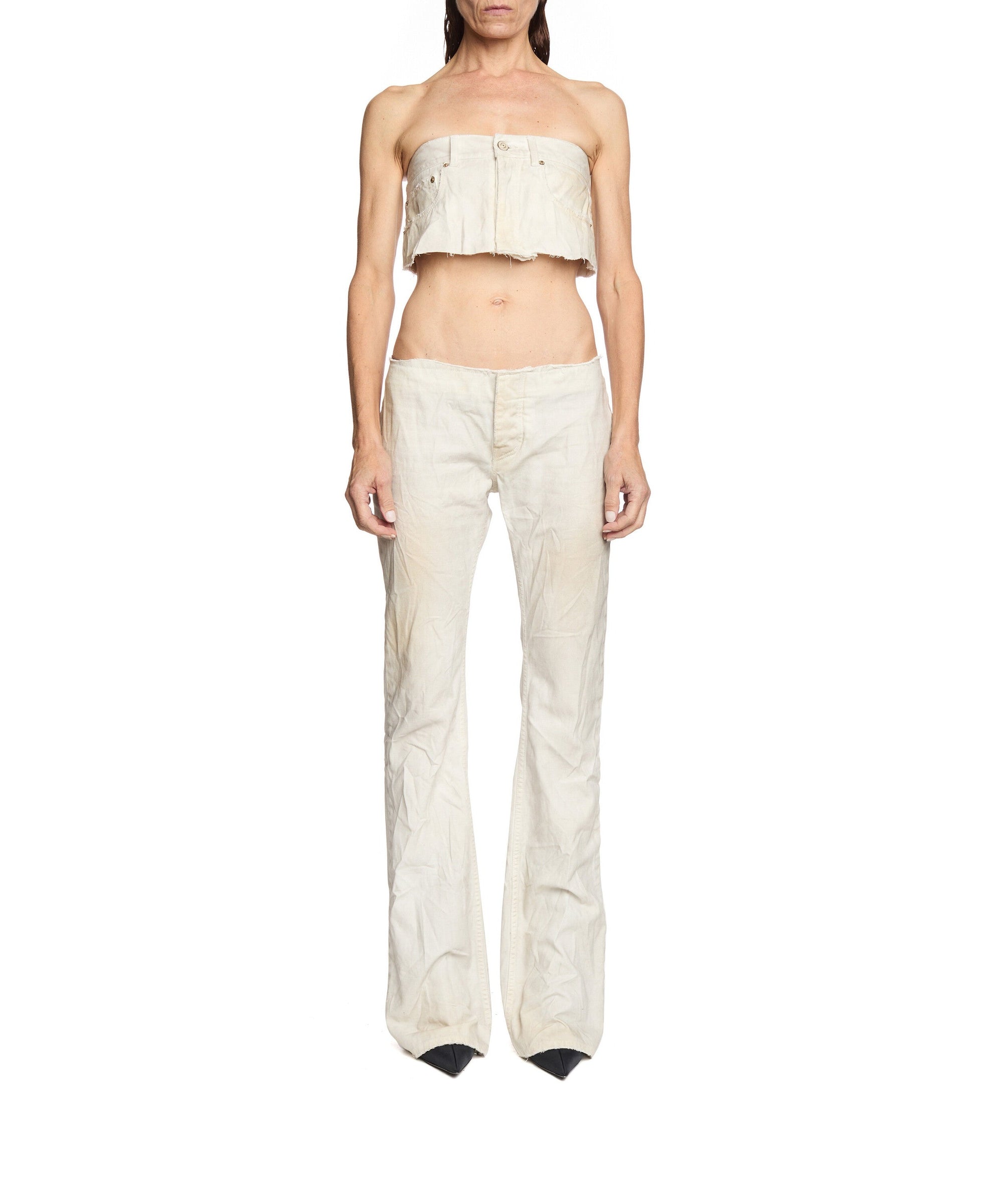 Cut-Off Pants - Dirty White