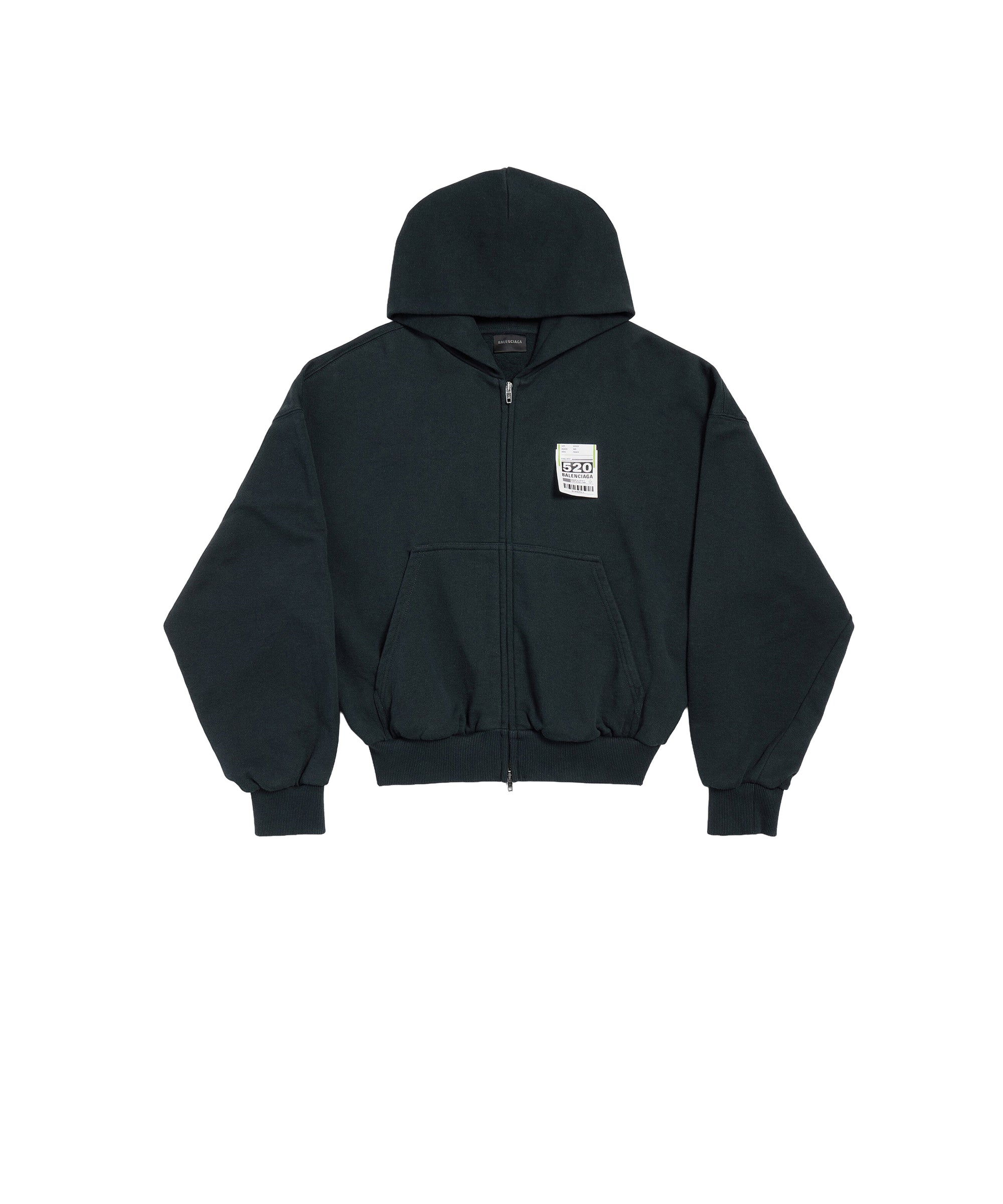 Airport Tag Zip-Up Hoodie - Faded Black