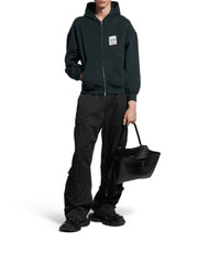 Airport Tag Zip-Up Hoodie - Faded Black