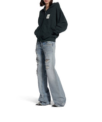 Airport Tag Zip-Up Hoodie - Faded Black