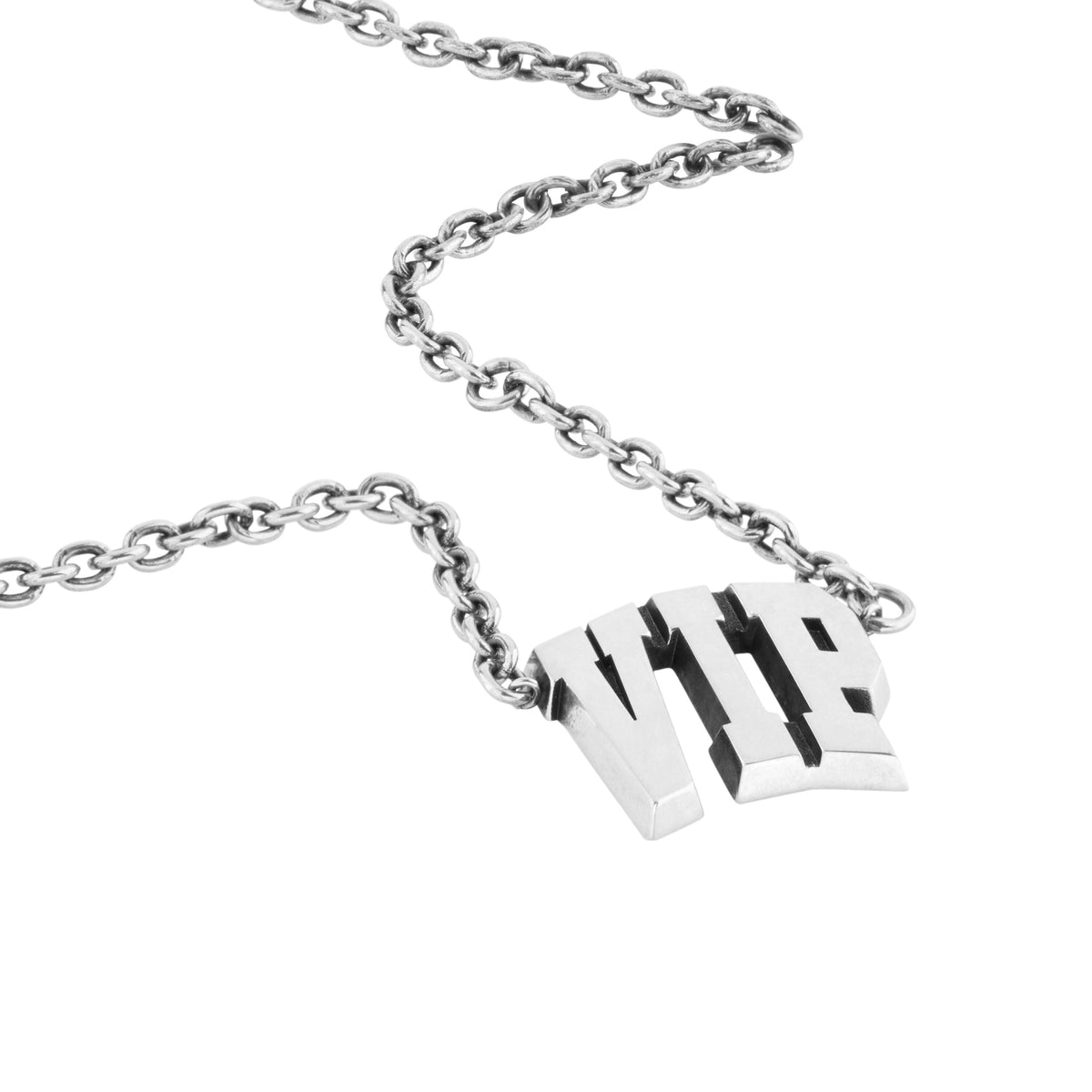 3 Letter VIP Necklace - Antique Silver